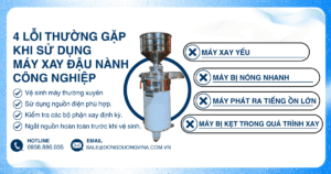 NHỮNG LỖI THƯỜNG GẶP KHI SỬ DỤNG MÁY XAY ĐẬU NÀNH CÔNG NGHIỆP VÀ CÁCH XỬ LÝ